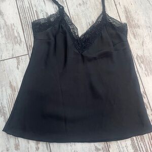 🌸 Say What? Black Lace Camisole – Women’s Size Small, Adjustable Straps